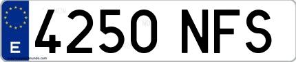 Ejemplo de matrícula española 4250 NFS