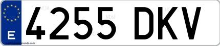 Ejemplo de matrícula española 4255 DKV