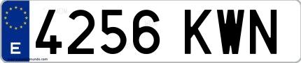 Ejemplo de matrícula española 4256 KWN
