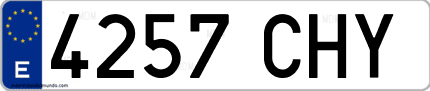 Ejemplo de matrícula de coche ordinaria 4257 CHY