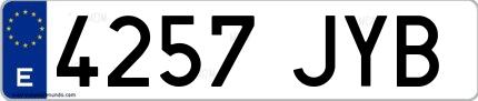 Ejemplo de matrícula española 4257 JYB
