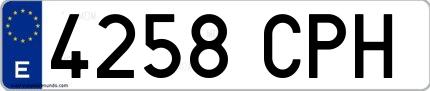 Ejemplo de matrícula española 4258 CPH