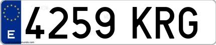 Ejemplo de matrícula española 4259 KRG