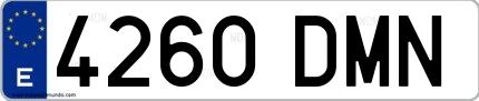 Ejemplo de matrícula española 4260 DMN