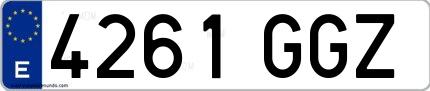 Ejemplo de matrícula española 4261 GGZ