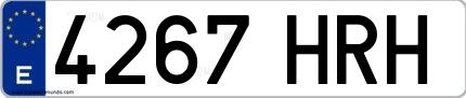 Ejemplo de matrícula española 4267 HRH