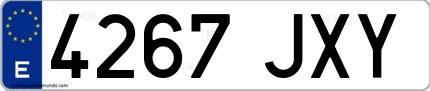 Ejemplo de matrícula española 4267 JXY