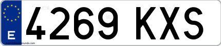 Ejemplo de matrícula de coche ordinaria 4269 KXS