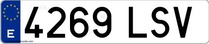Ejemplo de matrícula española 4269 LSV