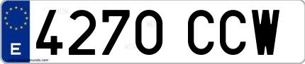 Ejemplo de matrícula española 4270 CCW