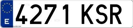 Ejemplo de matrícula española 4271 KSR