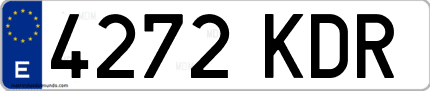 Ejemplo de matrícula de coche ordinaria 4272 KDR