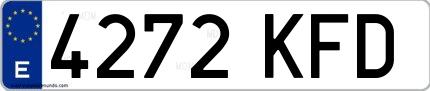 Ejemplo de matrícula española 4272 KFD