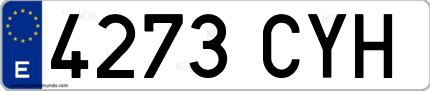 Ejemplo de matrícula de coche ordinaria 4273 CYH