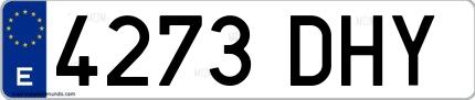 Ejemplo de matrícula española 4273 DHY