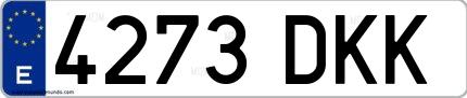 Ejemplo de matrícula española 4273 DKK