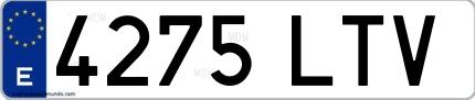 Ejemplo de matrícula española 4275 LTV