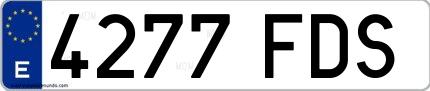 Ejemplo de matrícula española 4277 FDS