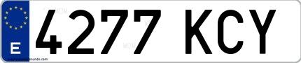 Ejemplo de matrícula de coche ordinaria 4277 KCY