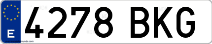 Ejemplo de matrícula de coche ordinaria 4278 BKG