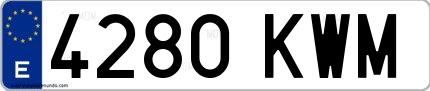 Ejemplo de matrícula española 4280 KWM