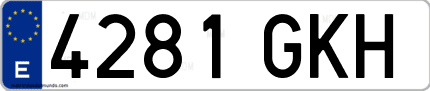 Ejemplo de matrícula de coche ordinaria 4281 GKH