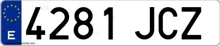 Ejemplo de matrícula española 4281 JCZ