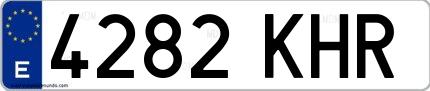 Ejemplo de matrícula española 4282 KHR