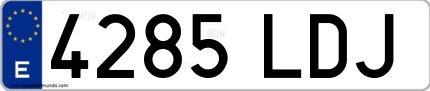Ejemplo de matrícula española 4285 LDJ