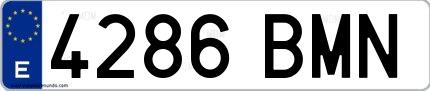 Ejemplo de matrícula española 4286 BMN