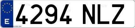 Ejemplo de matrícula española 4294 NLZ