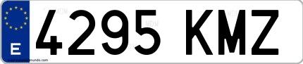 Ejemplo de matrícula española 4295 KMZ