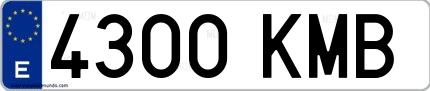 Ejemplo de matrícula española 4300 KMB