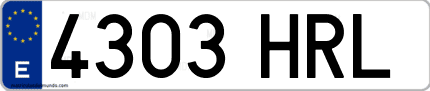 Ejemplo de matrícula de coche ordinaria 4303 HRL