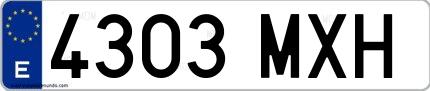 Ejemplo de matrícula española 4303 MXH