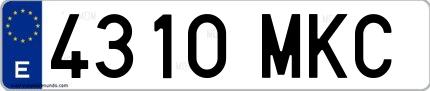 Ejemplo de matrícula española 4310 MKC