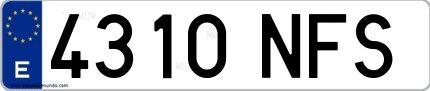 Ejemplo de matrícula española 4310 NFS