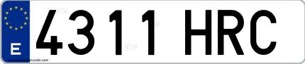 Ejemplo de matrícula española 4311 HRC