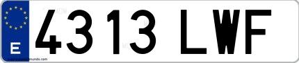 Ejemplo de matrícula española 4313 LWF
