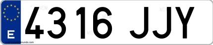 Ejemplo de matrícula española 4316 JJY