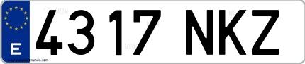 Ejemplo de matrícula española 4317 NKZ