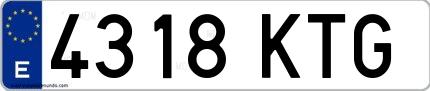 Ejemplo de matrícula española 4318 KTG