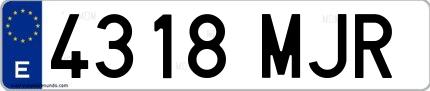 Ejemplo de matrícula española 4318 MJR