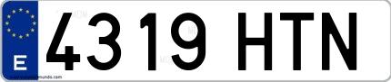 Ejemplo de matrícula española 4319 HTN