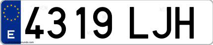 Ejemplo de matrícula española 4319 LJH