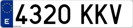 Ejemplo de matrícula española 4320 KKV