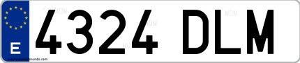 Ejemplo de matrícula española 4324 DLM