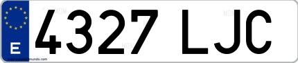 Ejemplo de matrícula española 4327 LJC