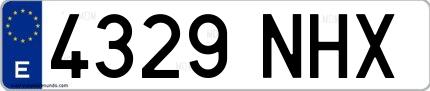 Ejemplo de matrícula española 4329 NHX