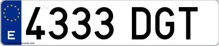 Ejemplo de matrícula española 4333 DGT
